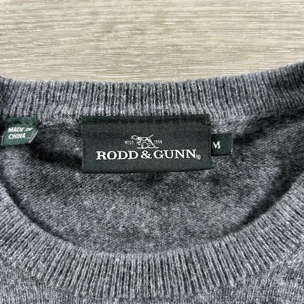Rodd & Gunn Mens Medium‎ Merino Wool Cashmere Blend Gray Pullover Sweater